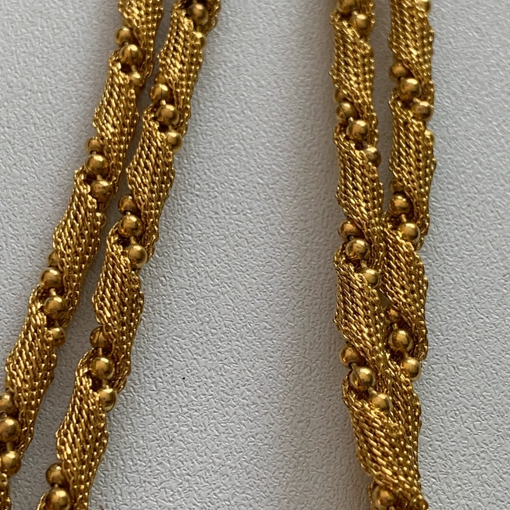 Elegant Vintage 1960’s Gold Plated Twisted Chain Necklace Double Stranded